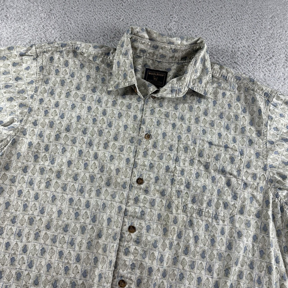 Vintage Woolrich Shirt Mens 2x Fishing Aztec‎ Pattern Button Up Long Sleeve